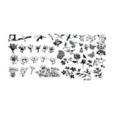 Matriță decor unghii JR 397 – flori, păsări și ramuri