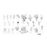 Matriță decor unghii JR 434 – flori și buchete desenate