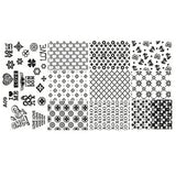 Matriță decor unghii A09 – inimioare, mesaje și modele monogramă