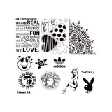 Matriță decor unghii H 14 – mesaje, inimioare, mandale și siluete
