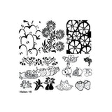Matriță decor unghii H 16 – fructe, flori și felii de citrice