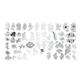 Matriță decor unghii SPV 023 – flori și frunze conturate