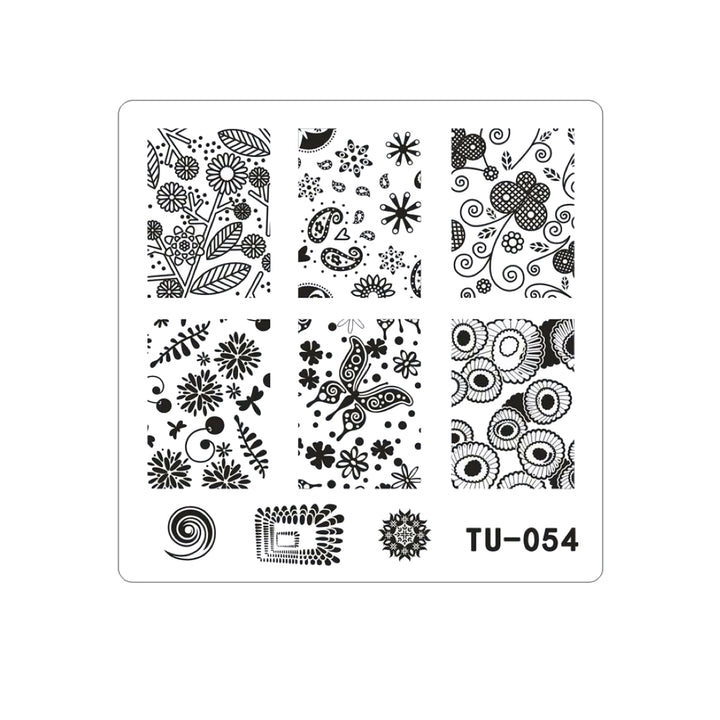 Matriță decor unghii TU 054 – flori, fluturi și modele