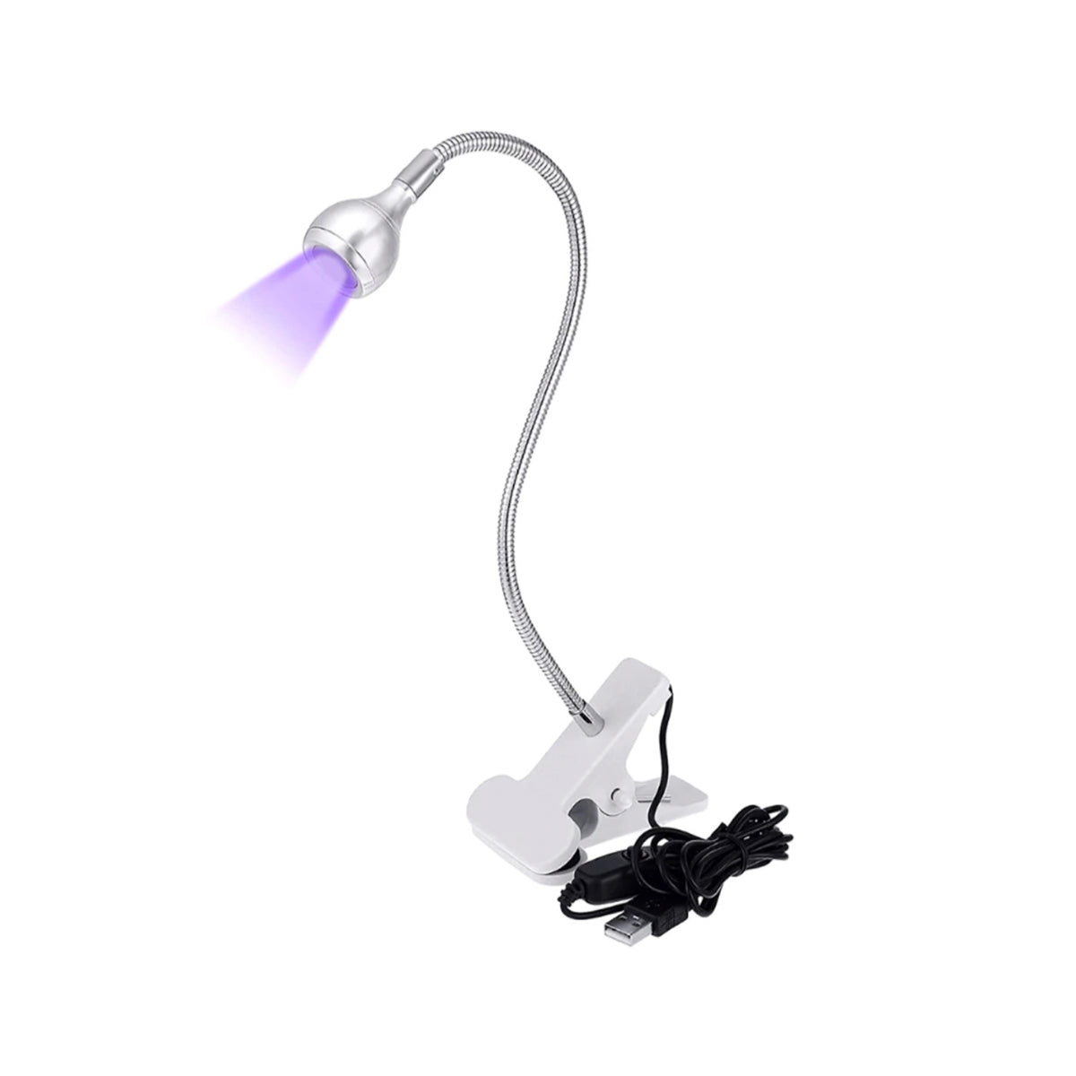 Lampa UV/LED mini Fast Lamp, flexibila , cablu USB, pentru manichiura si pedichiura, culoare Alb/Argintiu